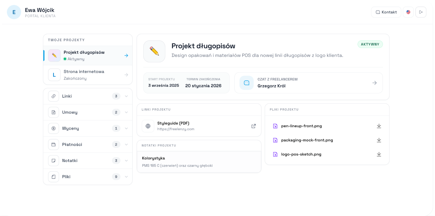 Portal klienta — podgląd mobilny